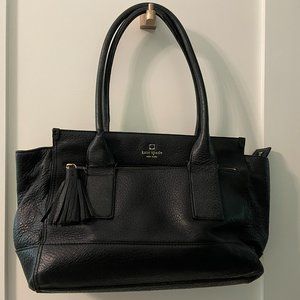 Kate Spade black pebbled leather tote shoulder bag